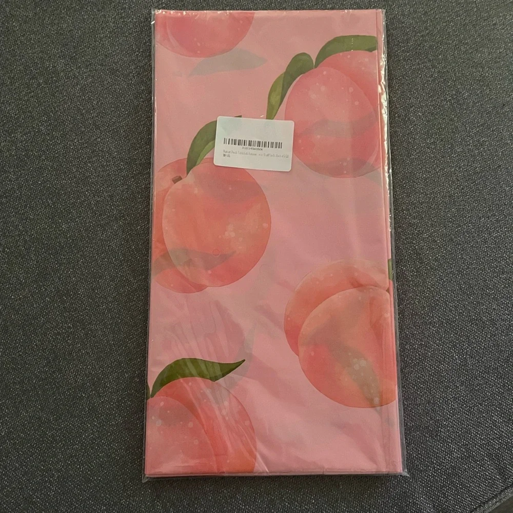 NWOT Peach Tablecloth “Sweet As A Peach” Birthday Party Disposable Table Cloth